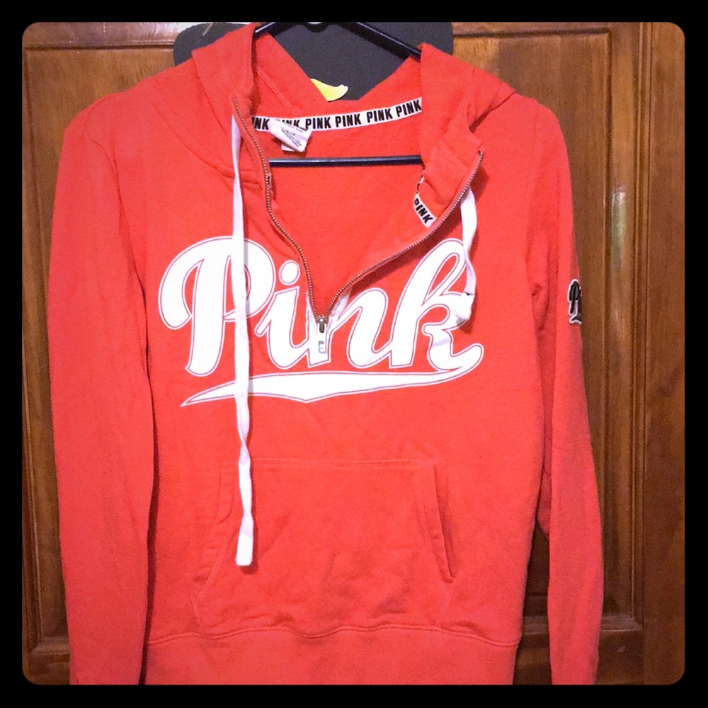 Pink half zip hoodie. Only worn a few times.